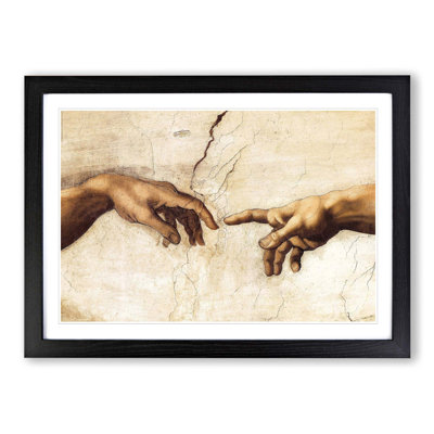 Creation of Adam Hands by - Framed Print