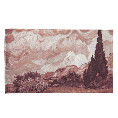 Serviette de thé avec blé cyprès wheatfield