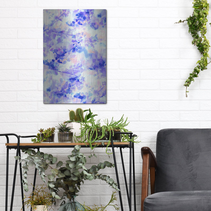Ivy Bronx «Canopy Mauve» par Jacqueline Maldonado, art mural en métal, H 16 po x l 12 po