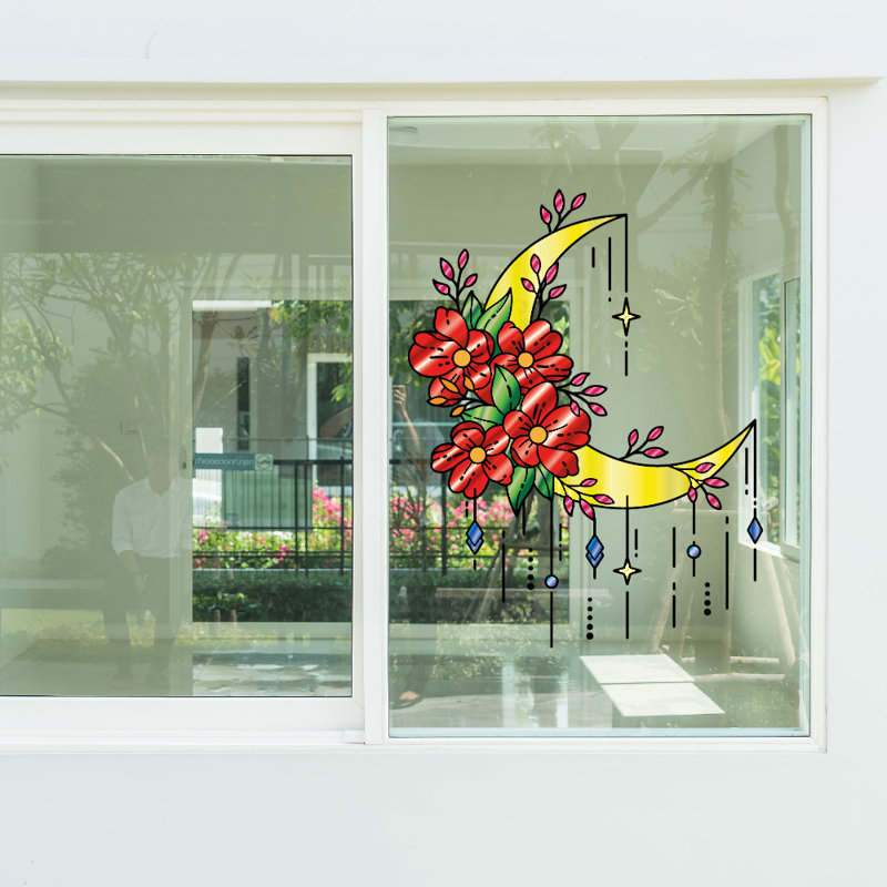 Plants & Flowers Non-Wall Damaging Wall Decal, 30" H x 27" W