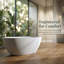 Baignoire de trempage autoportante en résine de 59 po, excellente rétention de la chaleur, courbure ergonomique, surface solide à haute densité, bonde escamotable chromée et trop-plein