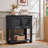 Farmhouse Coffee Bar Table with 2-Door Cabinet, Kitchen Storage Cabinets with Open Shelf, Coffee Station for Dining Room, Kitchen, Hallway, Living Room (Black)-168287077-168287081