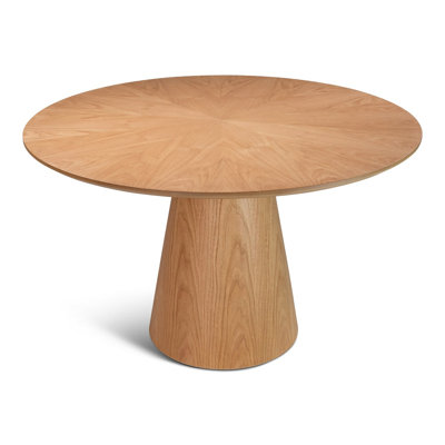 Modern Brazilian Mona Wooden Top Round Dining Table