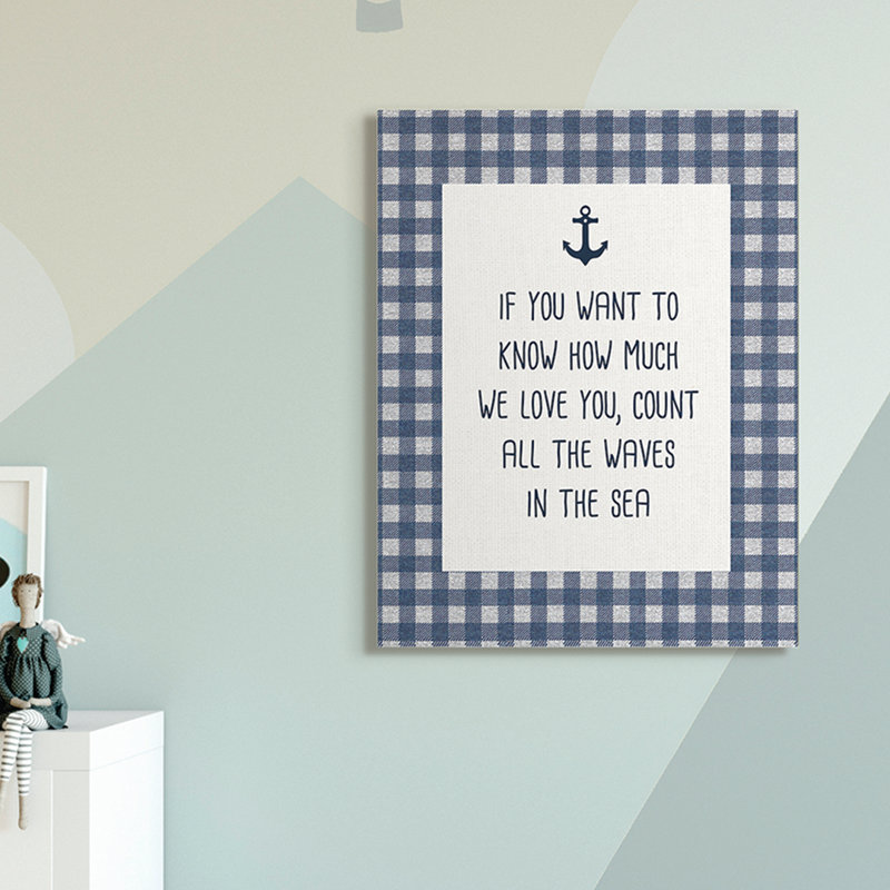 « count the wave family home », art de conception de mots Lesia, Toile tendue, H 40 po x l 30 po x P 1,5 po
