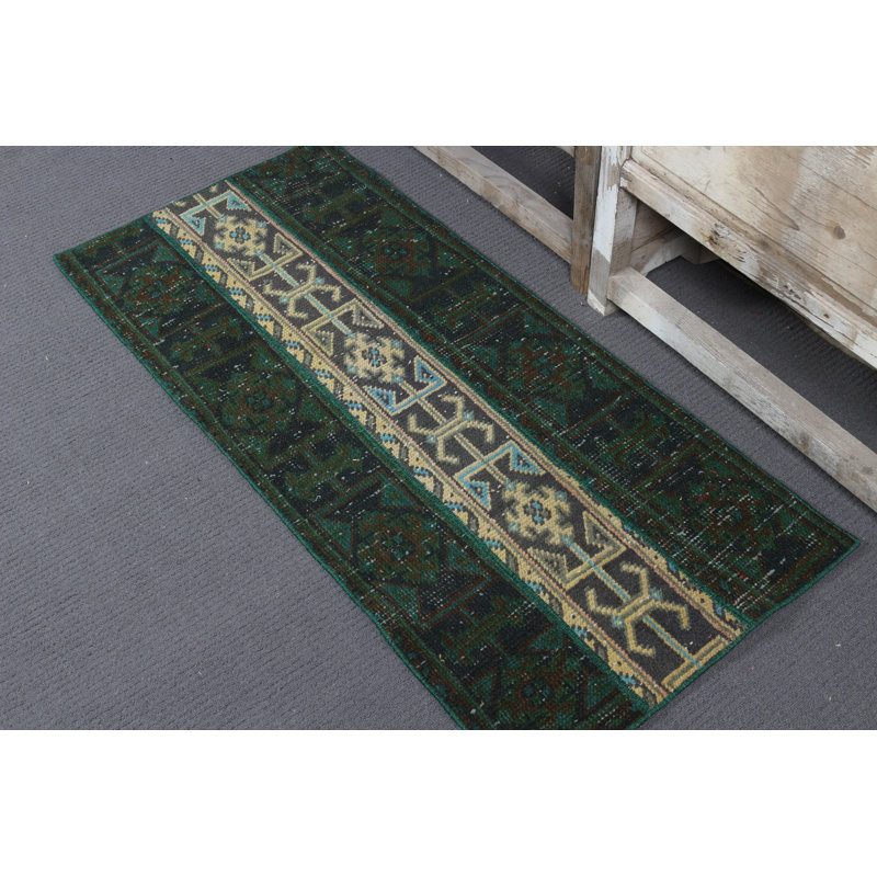Small Yellow Turkish Vintage Patchwork Rug for a Welcoming Entryway and a Stylish Home Decor Hand Knotted Hand Woven Without Dimensions