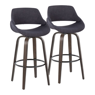 Najrin Upholstered Bar & Counter Stool with Round Footrest