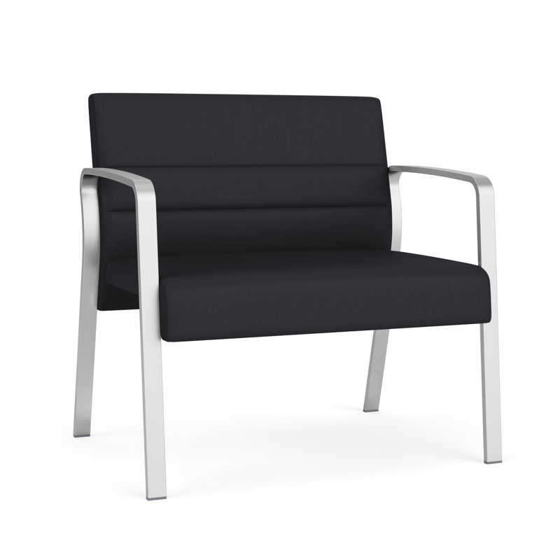 Chaise bariatique Waterfall, Argent, Vinyle noir Patriot Plus