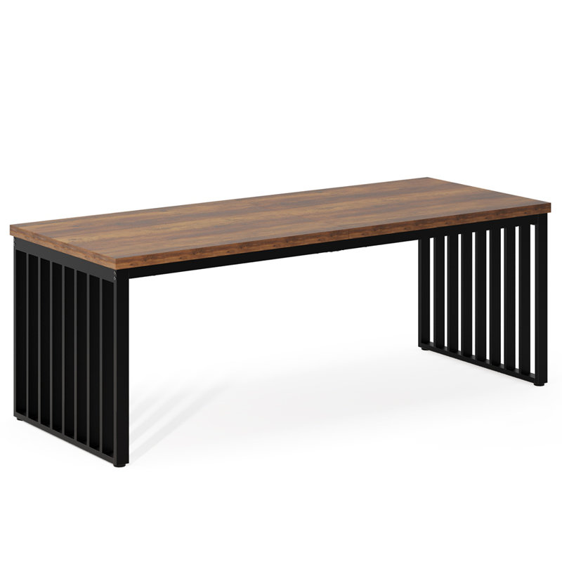 78.74 Inches Double Computer Desk For 2 Person, Brown