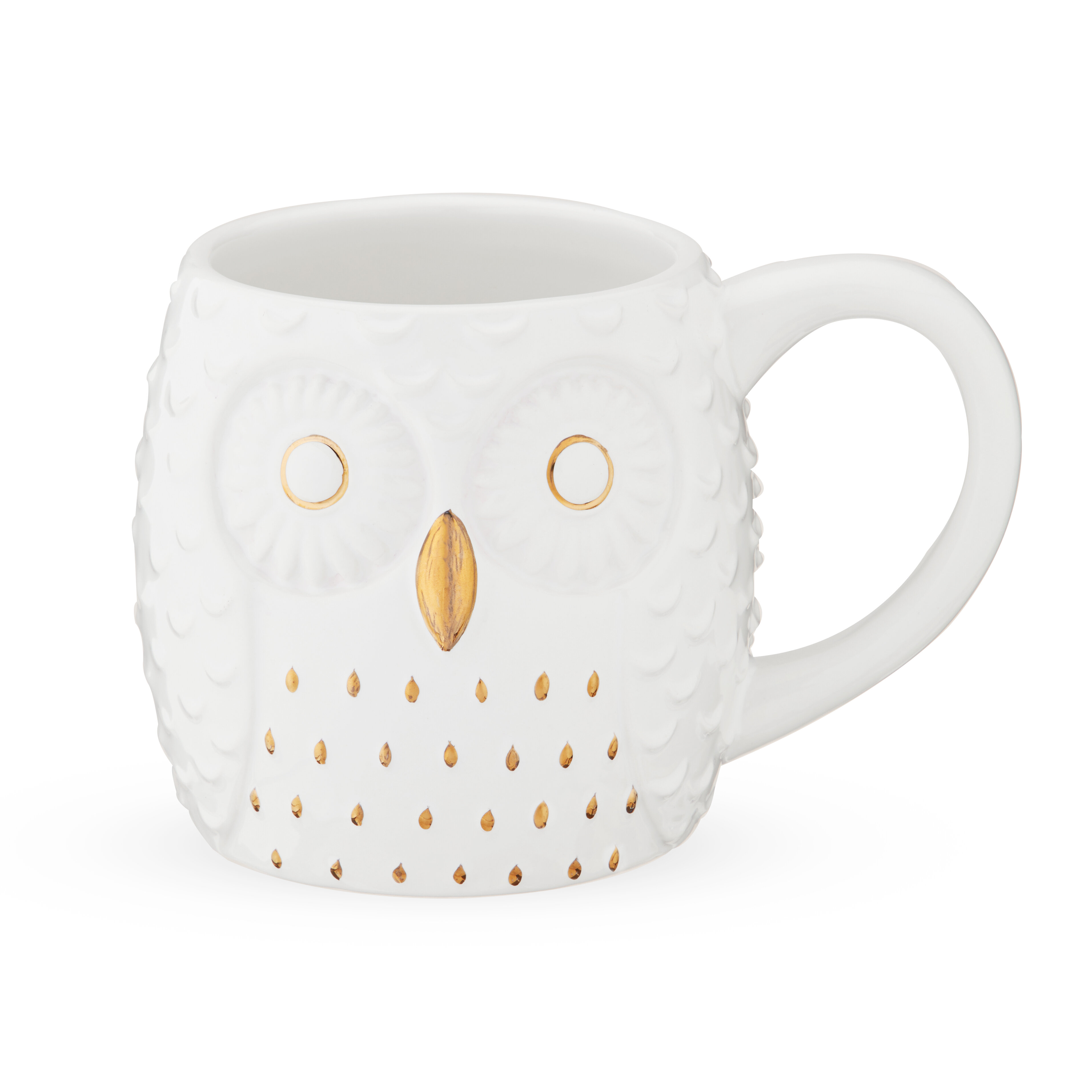 New Bone China Mugs Set of 4 Owl Design Tea Coffee Home Kitchen Office Cups