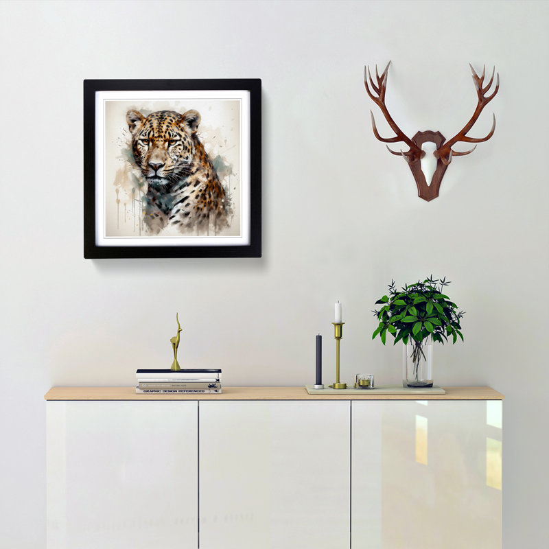 LeopardNo.6 - Framed Print, Black