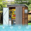 Remise de jardin en fer 3 * 5Ft Revêtement imperméable Cedarwood. Portes de toit modernes en fer avec éclairage de ventilation adéquat. Forte utilisation. Assemblage facile. 59,29 po de profondeur x 32,96 po