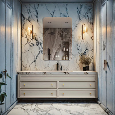 French modern rock plate bathroom cabinet