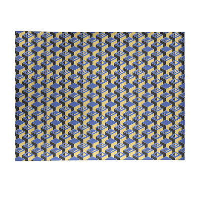 Tapis noir/bleu/ivoire skyscrapers dark