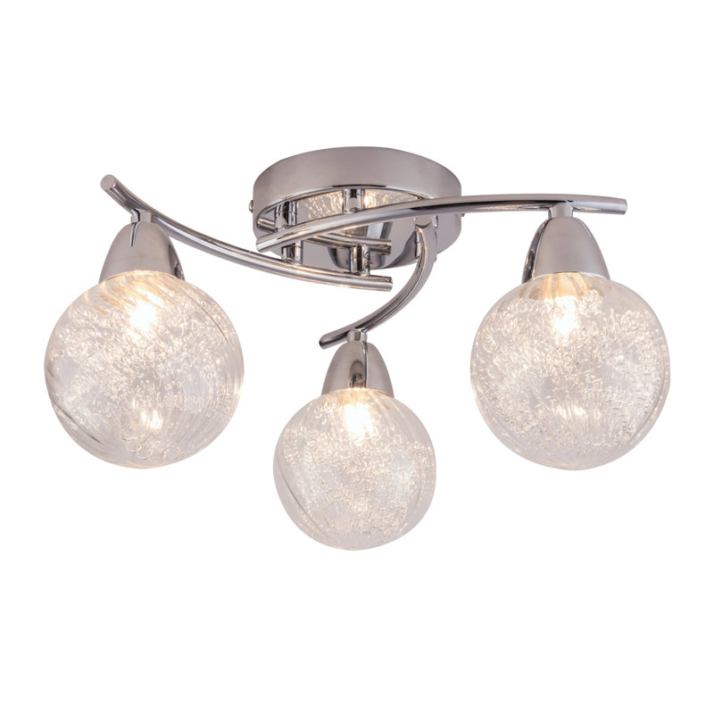 Louth Glass Semi Flush Mount, Warm White