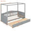 Lit de jour simple à baldaquin en bois avec 2 tiroirs, conception élégante et rangement compact pour les chambres modernes-688715238