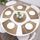 Ensemble de napperons de table ronde avec 5 napperons en forme de coin et centre de table rond résistant à la chaleur