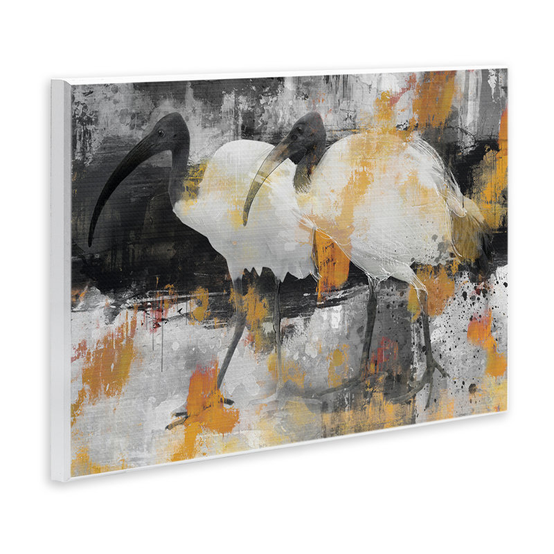  «Grey & Yellow Modern Birds», art mural par Porter Hastings, H 13 po x l 19 po