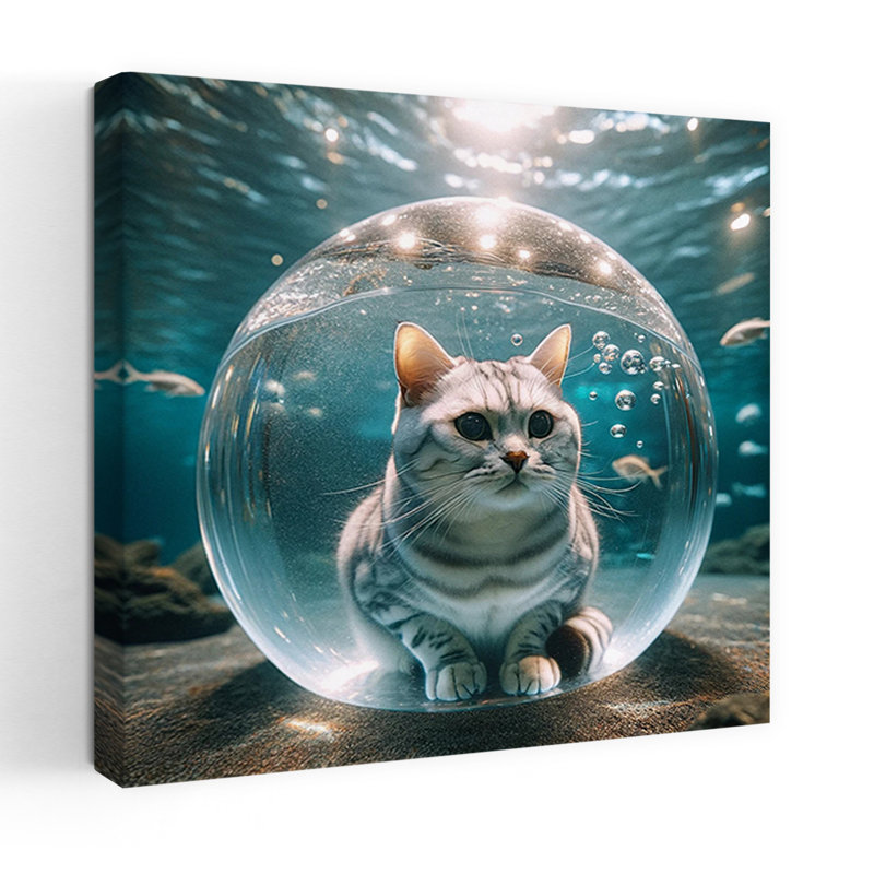 Art contemporain, art contemporain pour chat, H 24 po x l 24 po