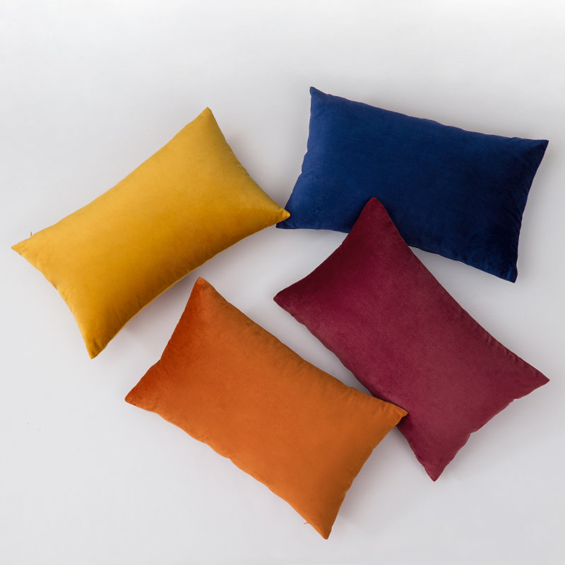 Velvet Reversible Throw Pillow, Black