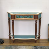 36.61" Blue Rectangular Solid Wood Console Table