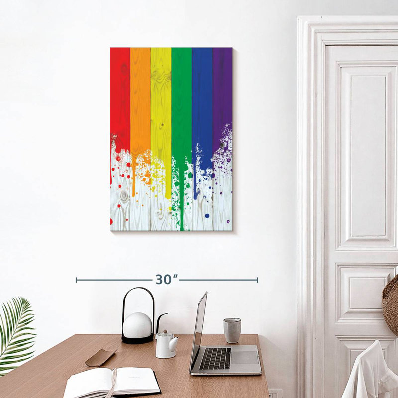 Khadjiah Rainbow Paint Spill, 30" H x 20" W
