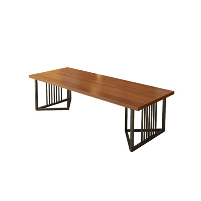 Table de conférence 94,49 po style industriel nordique minimaliste brun