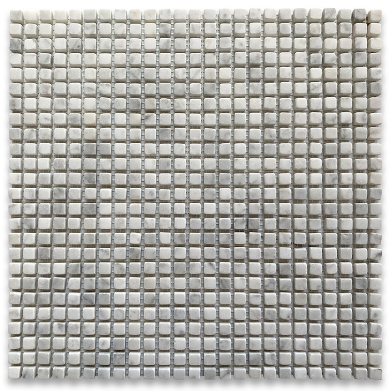 12" x 12" Marble Mosaic Sheet Wall & Floor Tile, Light Gray