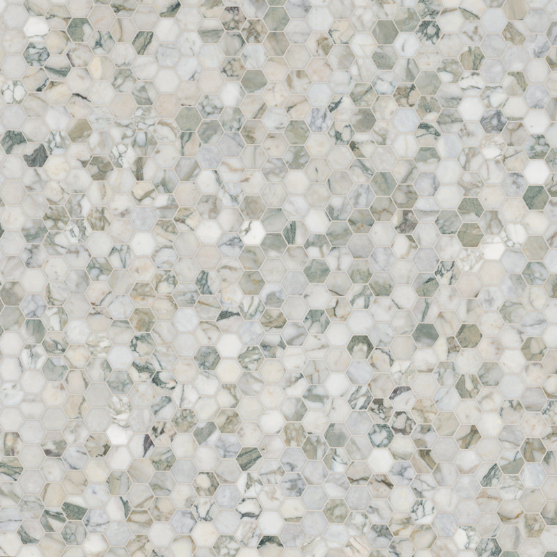 Coronado Hexagon 10" X 12" Honed Marble Mosaic Floor And Wall Tile