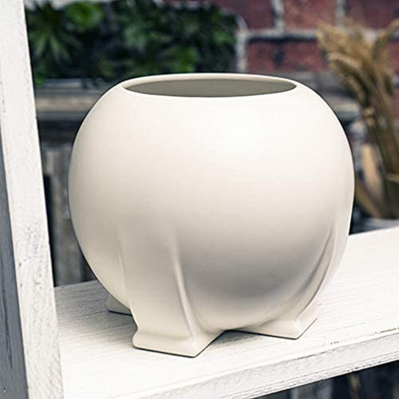 Vase de table en terre cuite 6,5 po Canby, Blanc