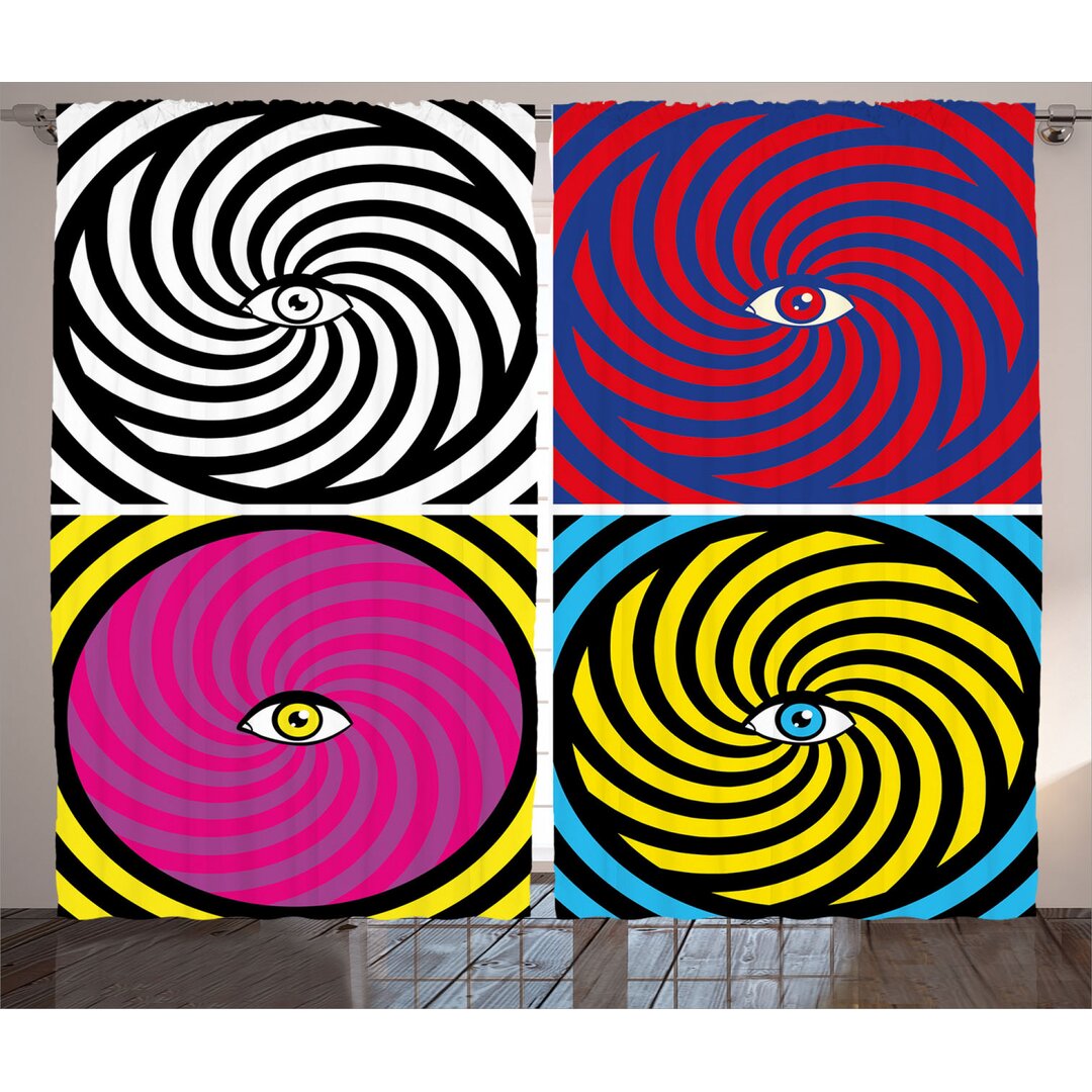 Rustikaler Vorhang, Pop-Art Hypnotic, Psychedelisch, Mehrfarbig