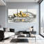 Ensemble de 3 impressions d'art sur toile, "Golden Sails Bridge"-1982979924