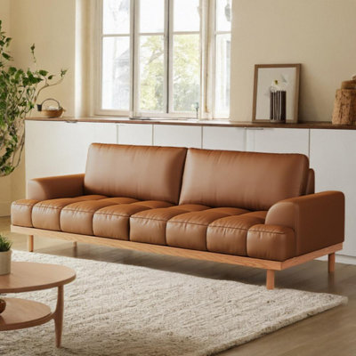 Puff Leather Retro Sofa