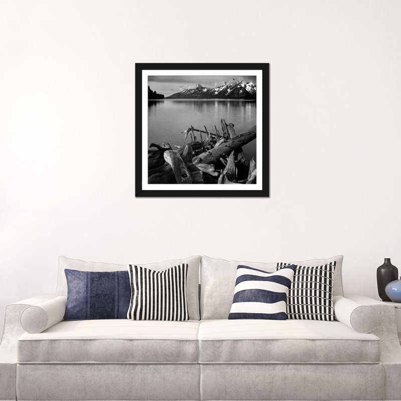 "Captionless" par Ansel Adams, reproduction sur toile tendue, Papier d'art encadré noir, Blanc, H 24 po x l 24 po x P 1 po