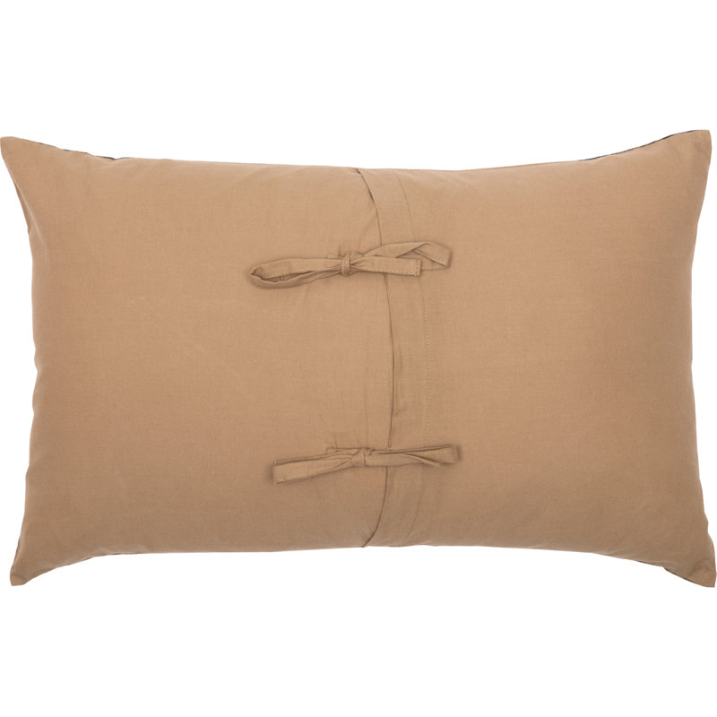 Black and Tan Cotton Star Patch Rectangular Pillow