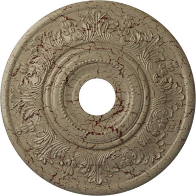 Endurathane Vienna Ceiling Medallion, 20"OD x 3 1/2"ID x 1 1/2"P (Fits Canopies up to 6 1/2"), Hand-Painted Gobi Desert Crackle Finish