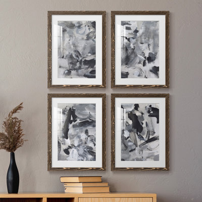 «Black & White Mix I», ensemble de 4 reproductions de cadres photo
