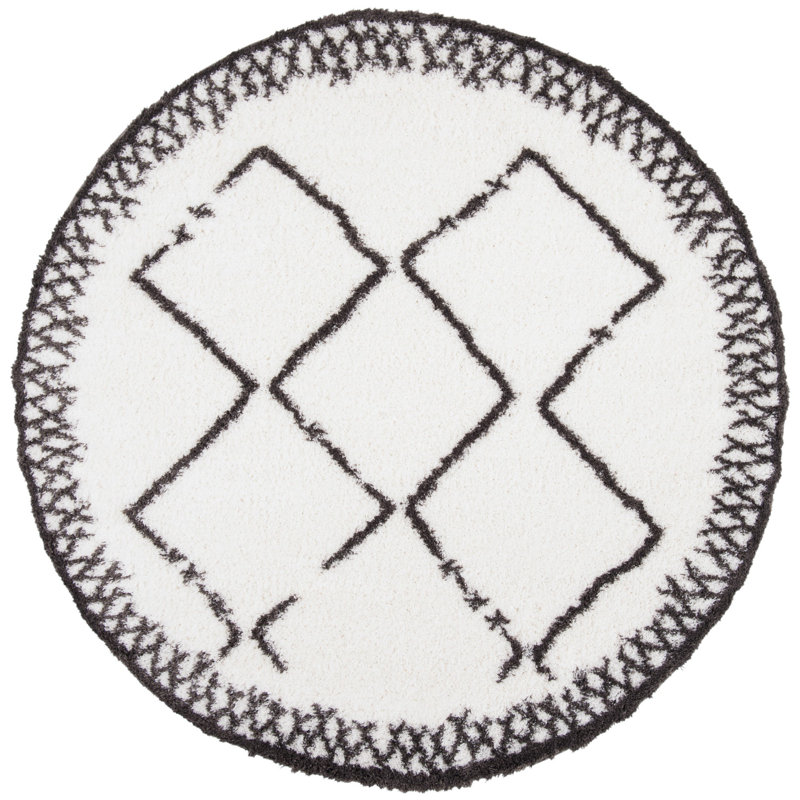 Allon Shag 200 Performance Geometric Rug, Round 6'7"