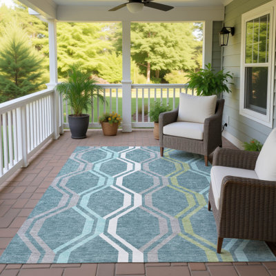 Machine Washable Indoor/Outdoor Bingel ACN2326 Mid-Century Modern Rug