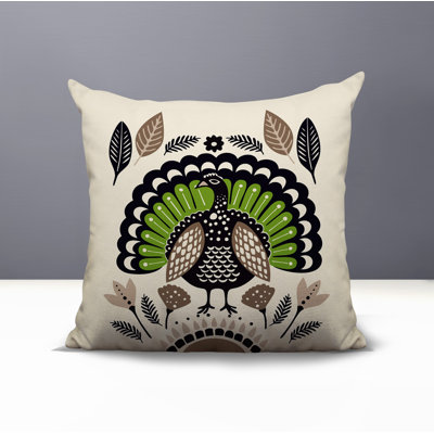 Baty Turkey Reversible Indoor/Outdoor Square Pillow