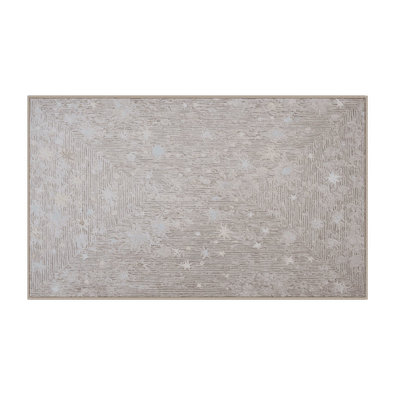 Tapis beige lavable à la machine, Rectangle 8' x 10'