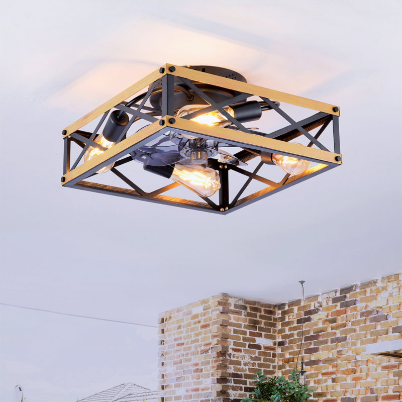 22.6''   Flush Mount   Ceiling Fan  ,Reversible Motor, Dc Remote Control,7 Pcs Pc Blades,6 Speed Ceiling Fan,Timing, For  Bedroom Kitchen Living Room--Not Included Bulbs