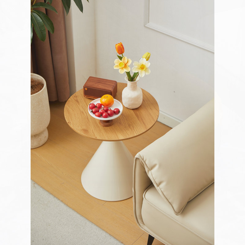 TABLE RONDE BLANC + BOIS