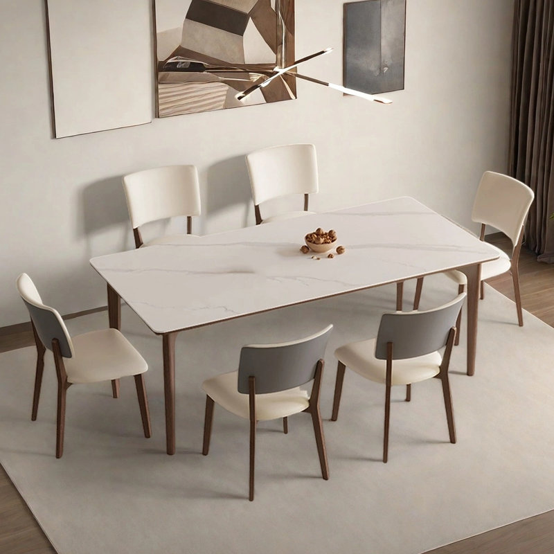 Rectangular minimalist dining table, 29.53"H x 70.87"L x 31.5"W