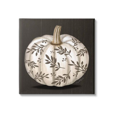 " Leaf Patterned Fall Pumpkin " by Elizabeth Tyndall