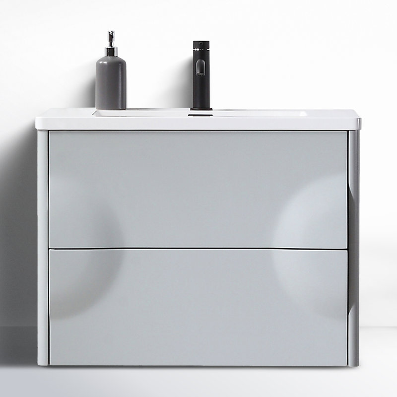 Colmar 30" W Single Wall Mounted Vanity, Light Gray