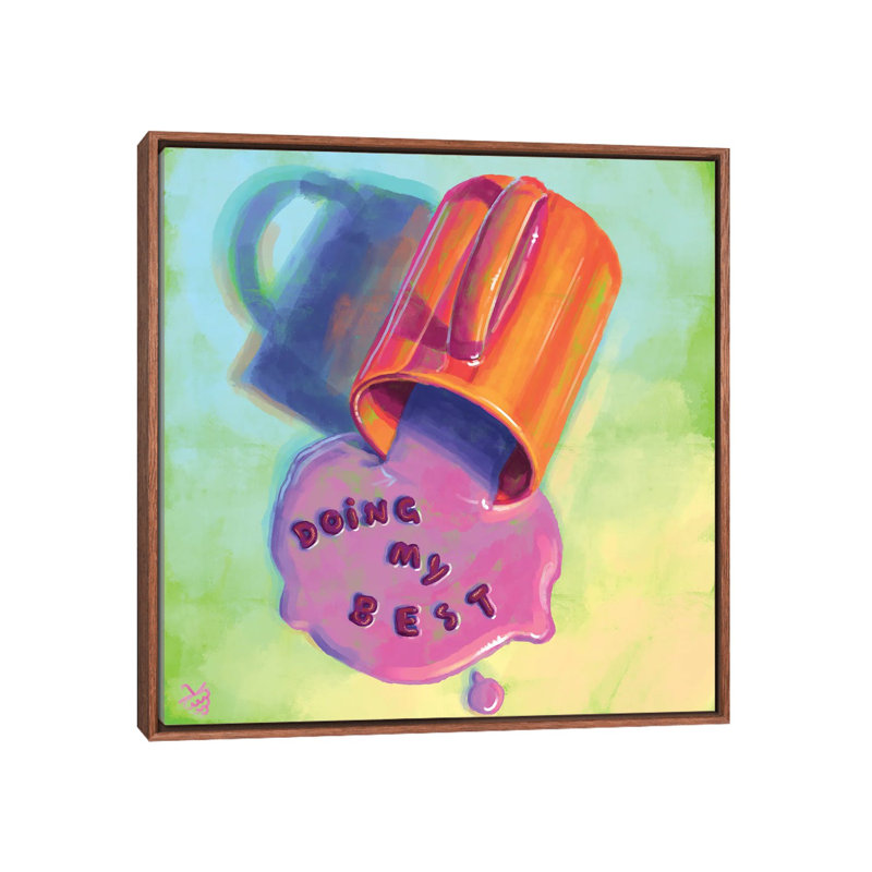 «Doing My Best», reproduction d'art sur toile encadrée, Brun, H 37 po x l 37 po, Toile à cadre flottant sans passe-partout
