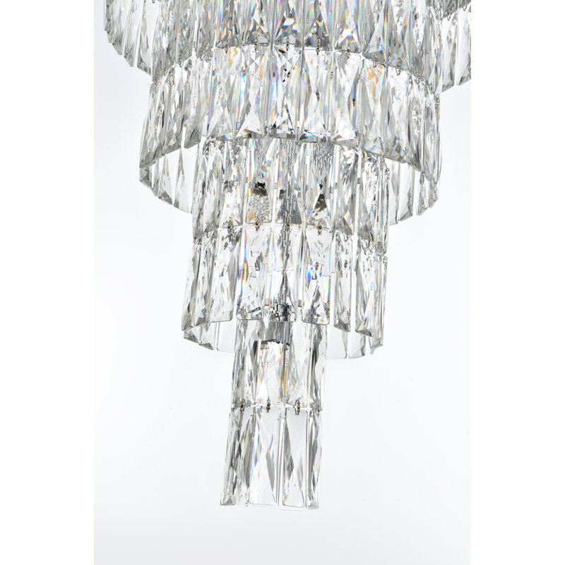 Lustre rectangulaire 32 pouces Iva , Chrome chrome