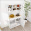 Armoire de rangement pour poubelle de cuisine de 67,7 pouces de hauteur avec 3 tablettes réglables, 2 tiroirs et 1 compartiment à poubelle inclinable pour espaces polyvalents