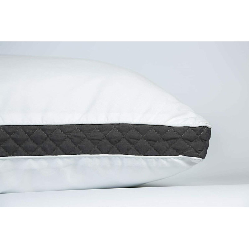 Fiber Pillow, King, White/Dark Gray