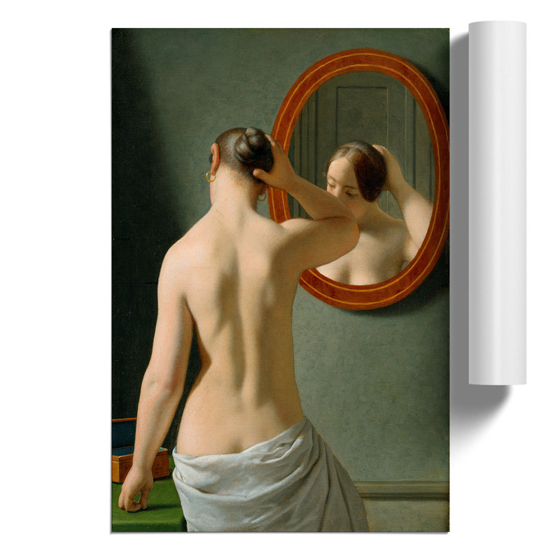 Nude Woman Before the Mirror by Christoffer Wilhelm Eckersberg - Frameless Print, 30cm H x 21cm W x 0.1cm D